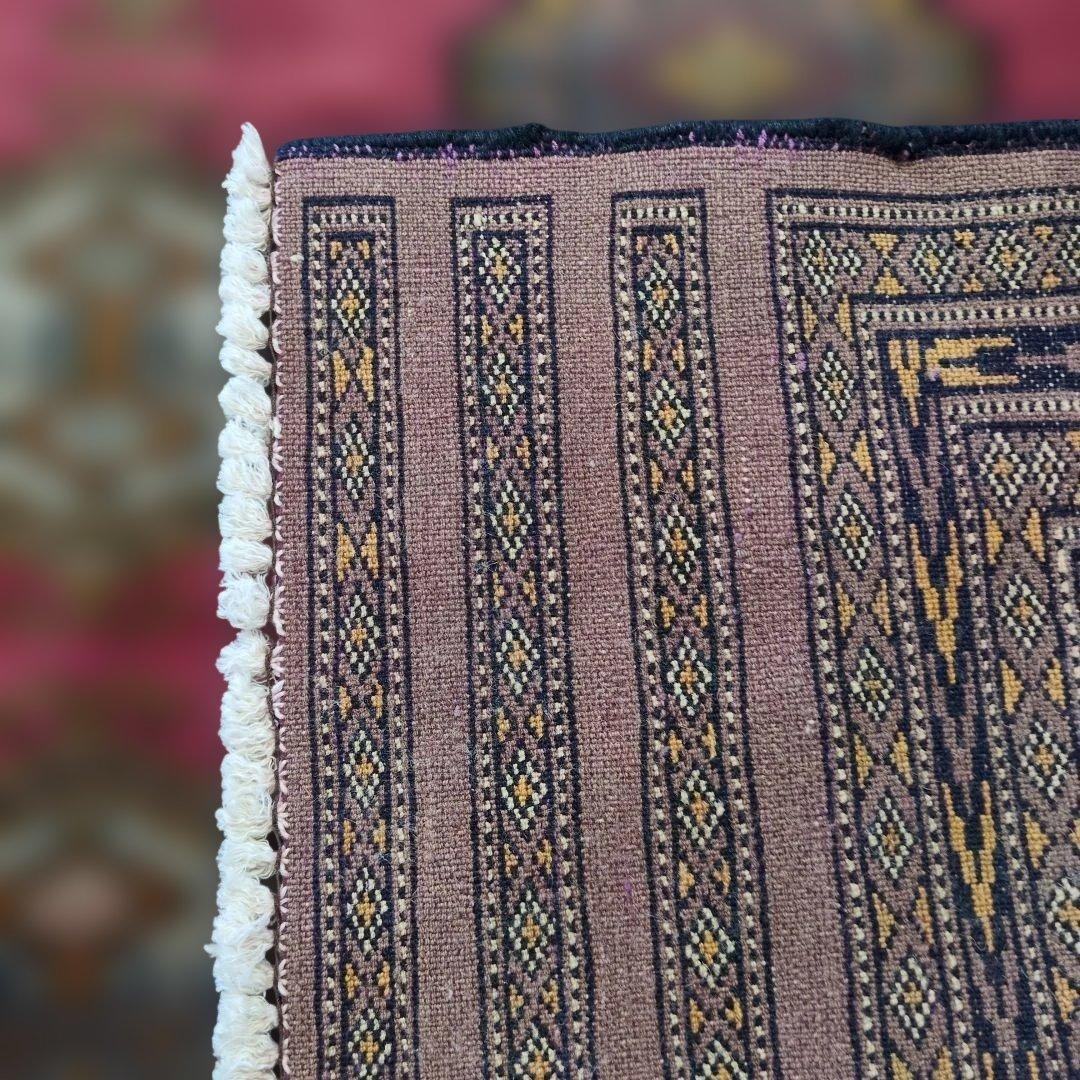 ヴィンテージラグ　パキスタン　トライバルラグ　手織り絨毯　ウール　コットン