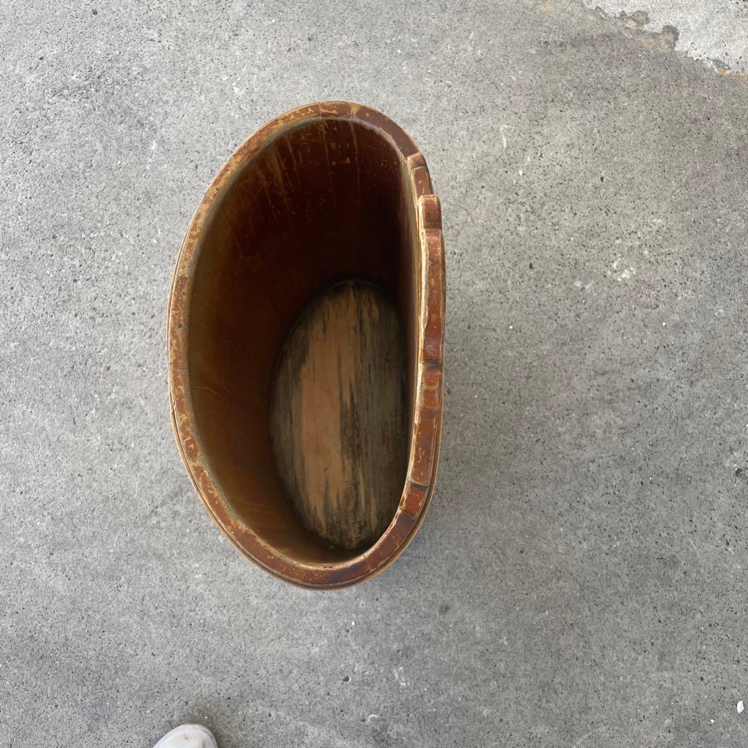 木製植木鉢 ハート型持ち手付き スイス製