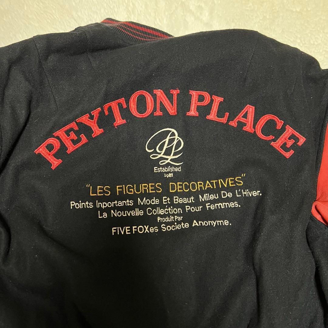 PEYTON PLACE スタジャン赤黒 カウレザー 刺繍 希少 ビンテージ