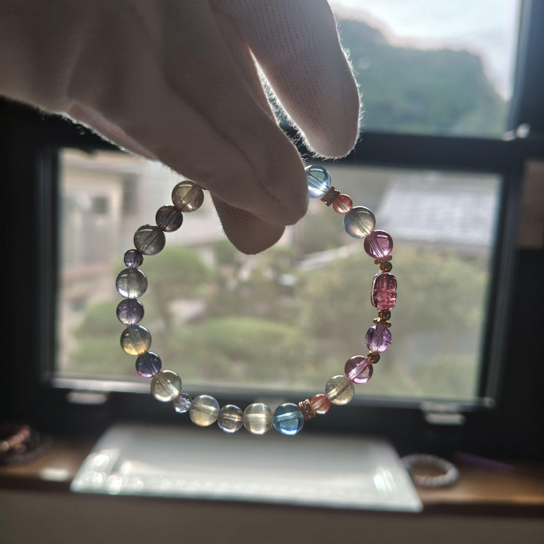 専用です♡ルベライト✡トルマリンちび貔貅のクリア華奢ブレス