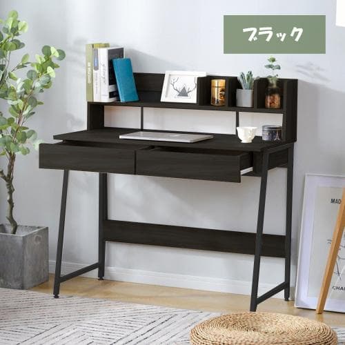 引き出し付き パソコンデスク 学習机 勉強机 ミシン台 収納付き 天然木目調