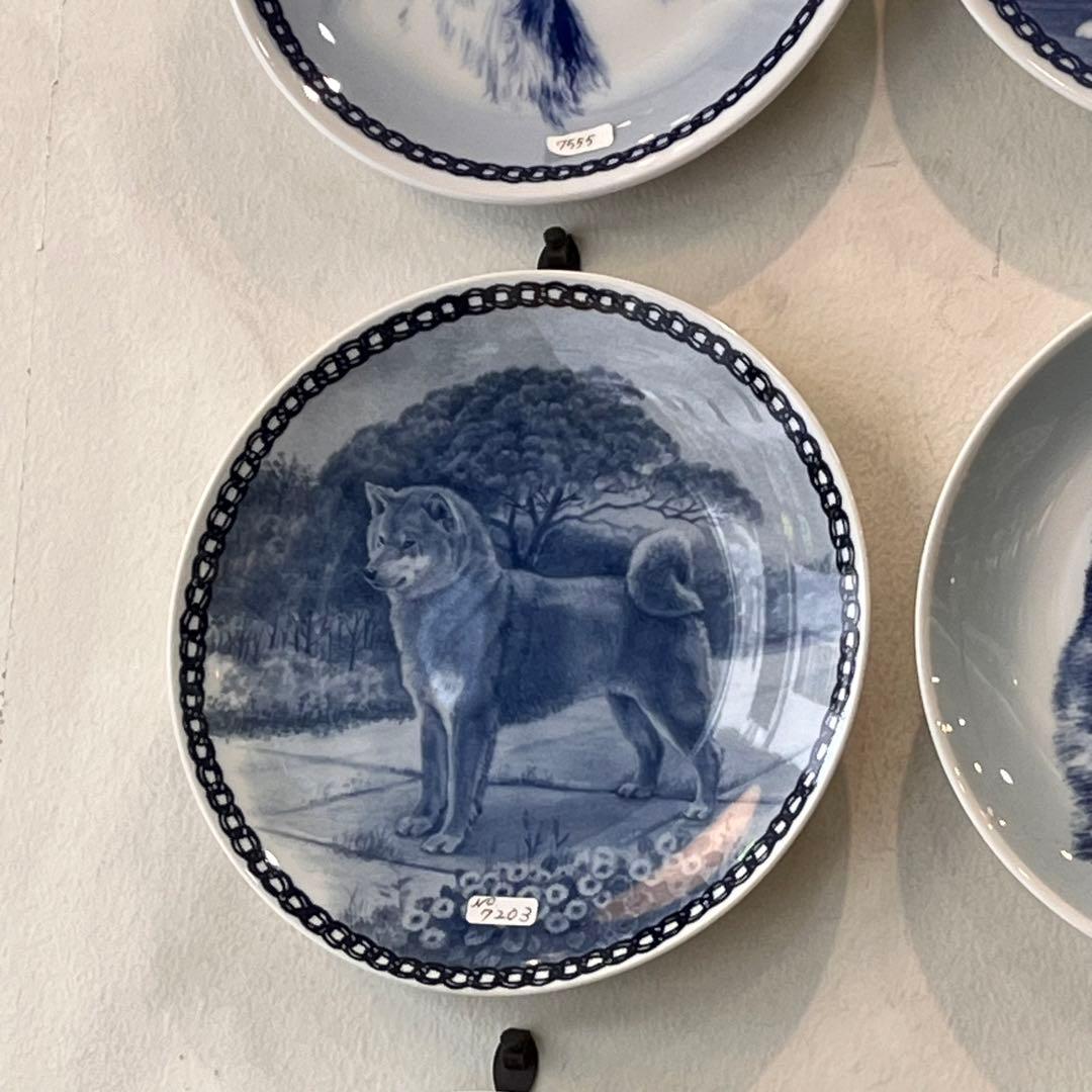 【未使用美品】デンマーク製　横浜タカラダ★柴犬★絵皿