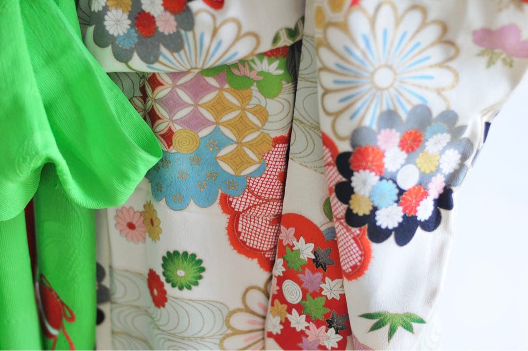 七五三 正絹 アンティーク フルセット 袋帯 7歳 5歳 ハーフ成人式 十三参り