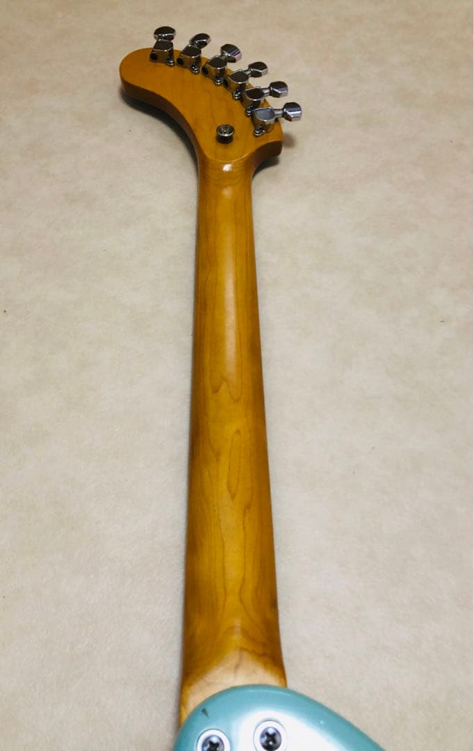 【美品】ZO-3 ライトブルー アンプ内蔵ミニギタ ヘッドフォン端子 青LED!