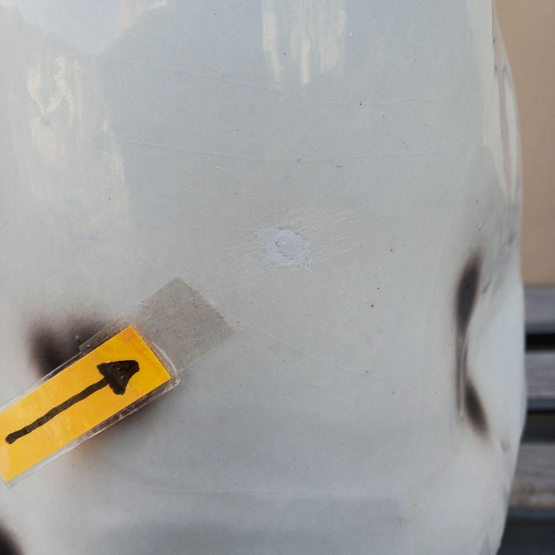 新品　陶器犬　大型犬　ダルメシアン　難有　オブジェ　置物　ホワイト　白色　高級品