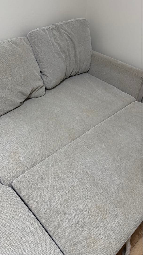 ニトリグレー L字型ソファ 収納付き