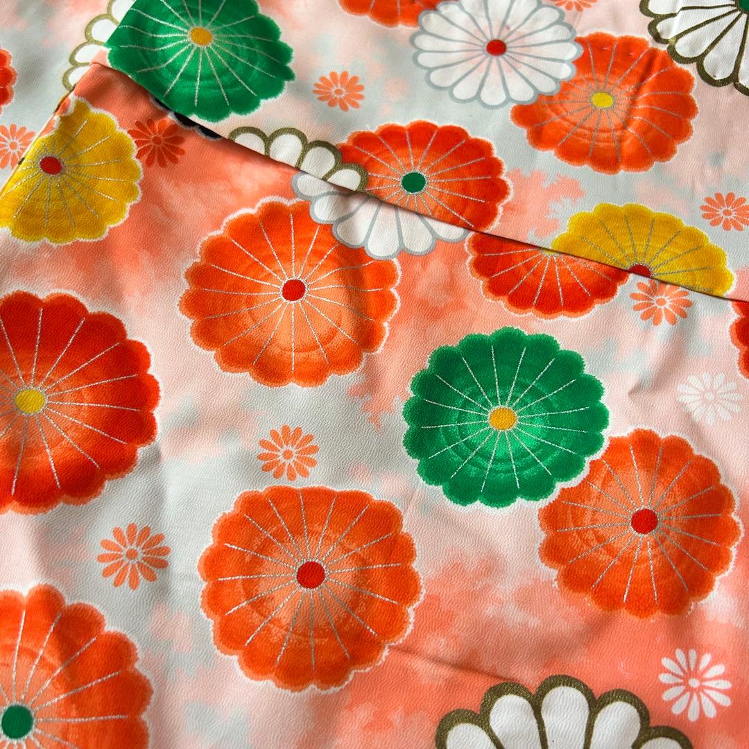 七五三 3歳 子供着物 753 アンティーク着物 被布 女の子 三歳 ピンク 白