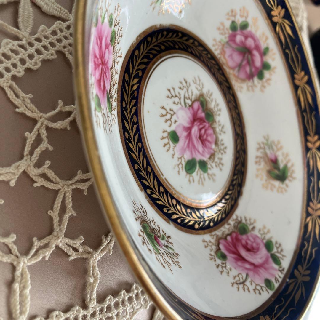 英国アンティーク　稀少チャールズボーン　薔薇絵トゥルートリオ