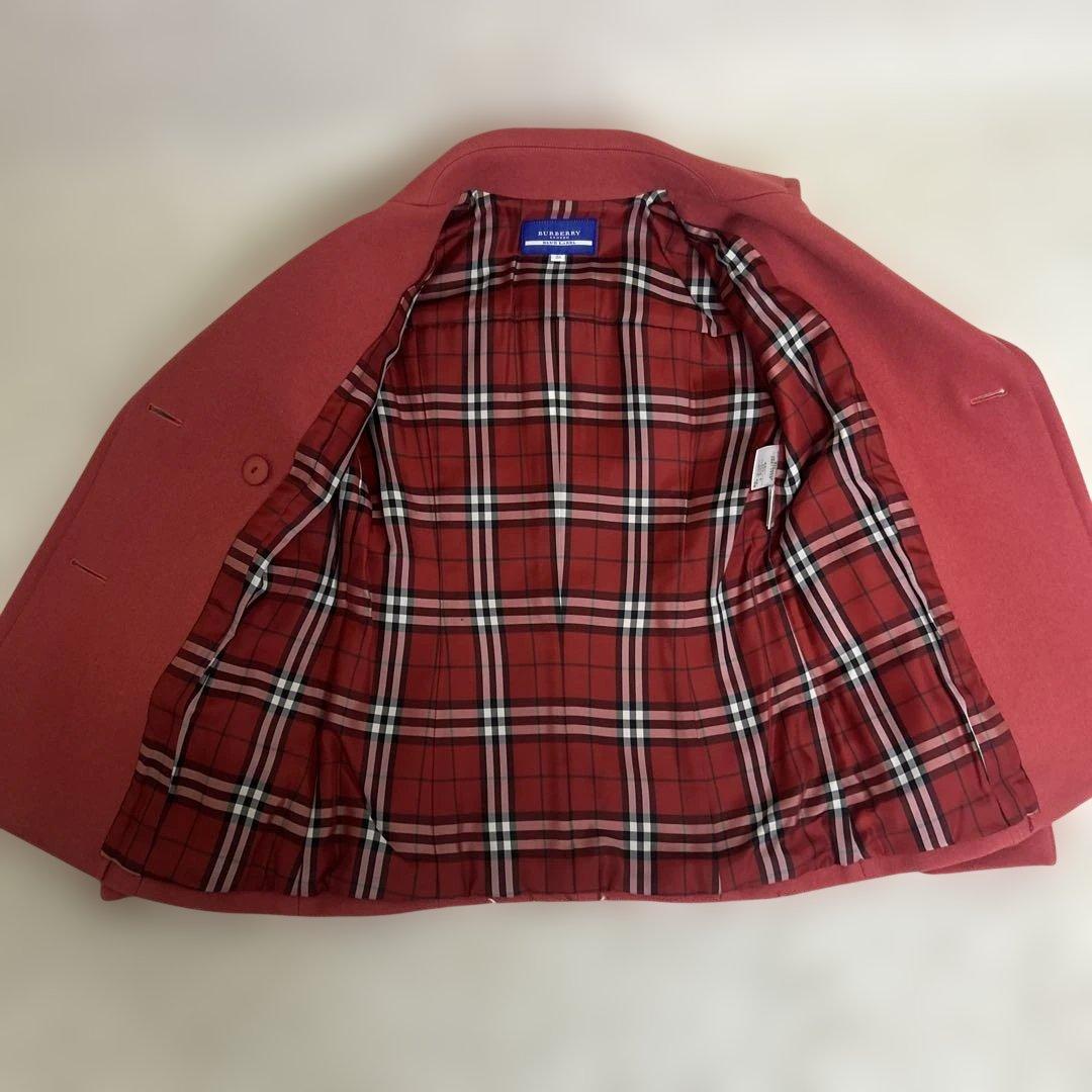 未使用級✨バーバリーブルーレーベル ピーコート ノバチェック　ピンク　ショート