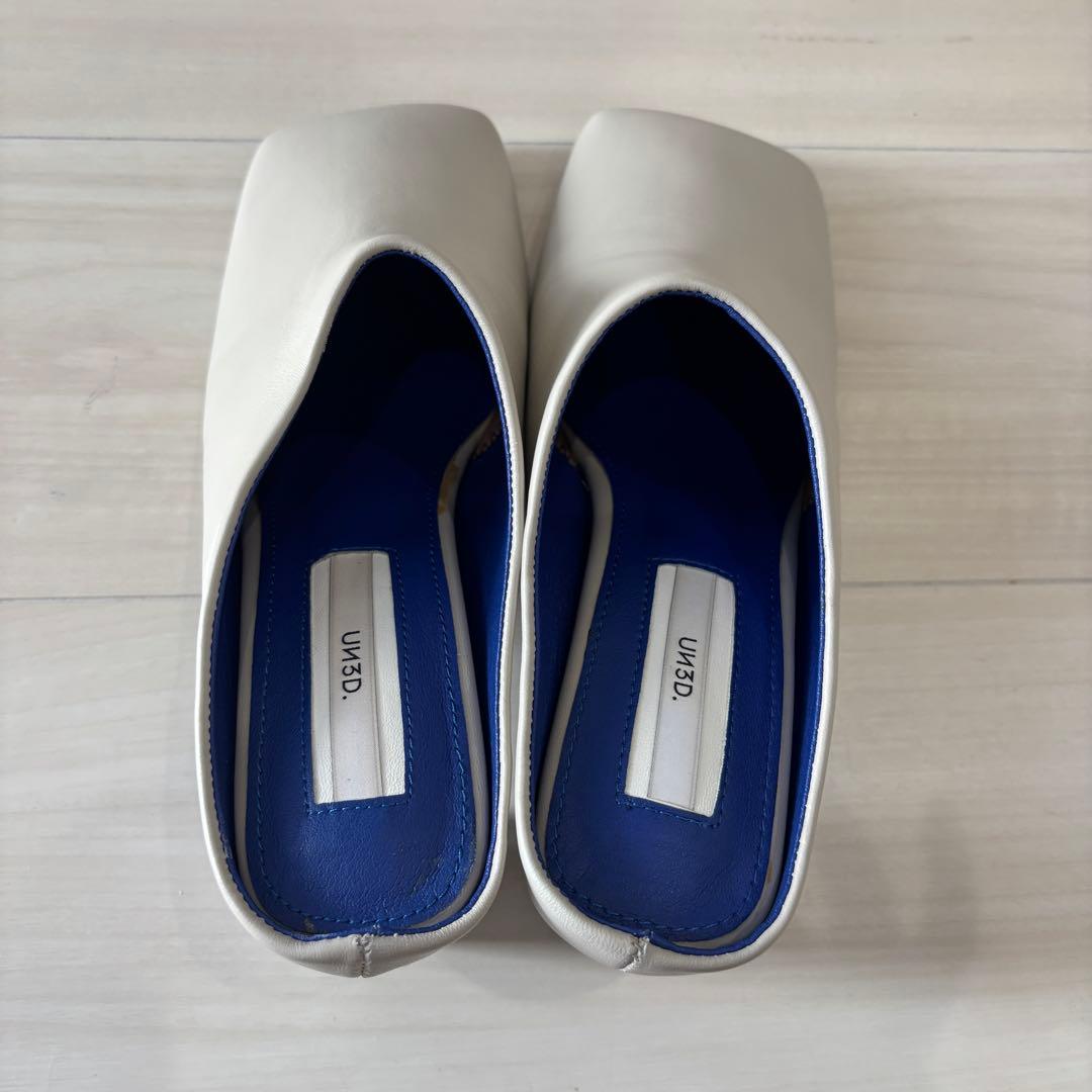 【UN3D.】アンスリード　スクエアミュール　ベージュ　美品