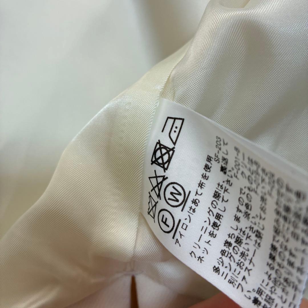 ロペ　三尋木奈保さんコラボ ダブルジップ　ノーカラージャケット　S ホワイト