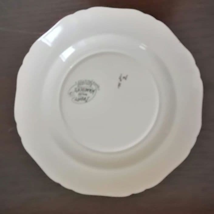 逸品　英国　サムソンハンコック　ケーキ皿　飾り皿　アイボリーウェア　1930年製