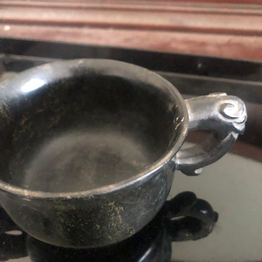 中国アンティーク 石彫り動物文鎮　置物年代物 黒石製 一点物