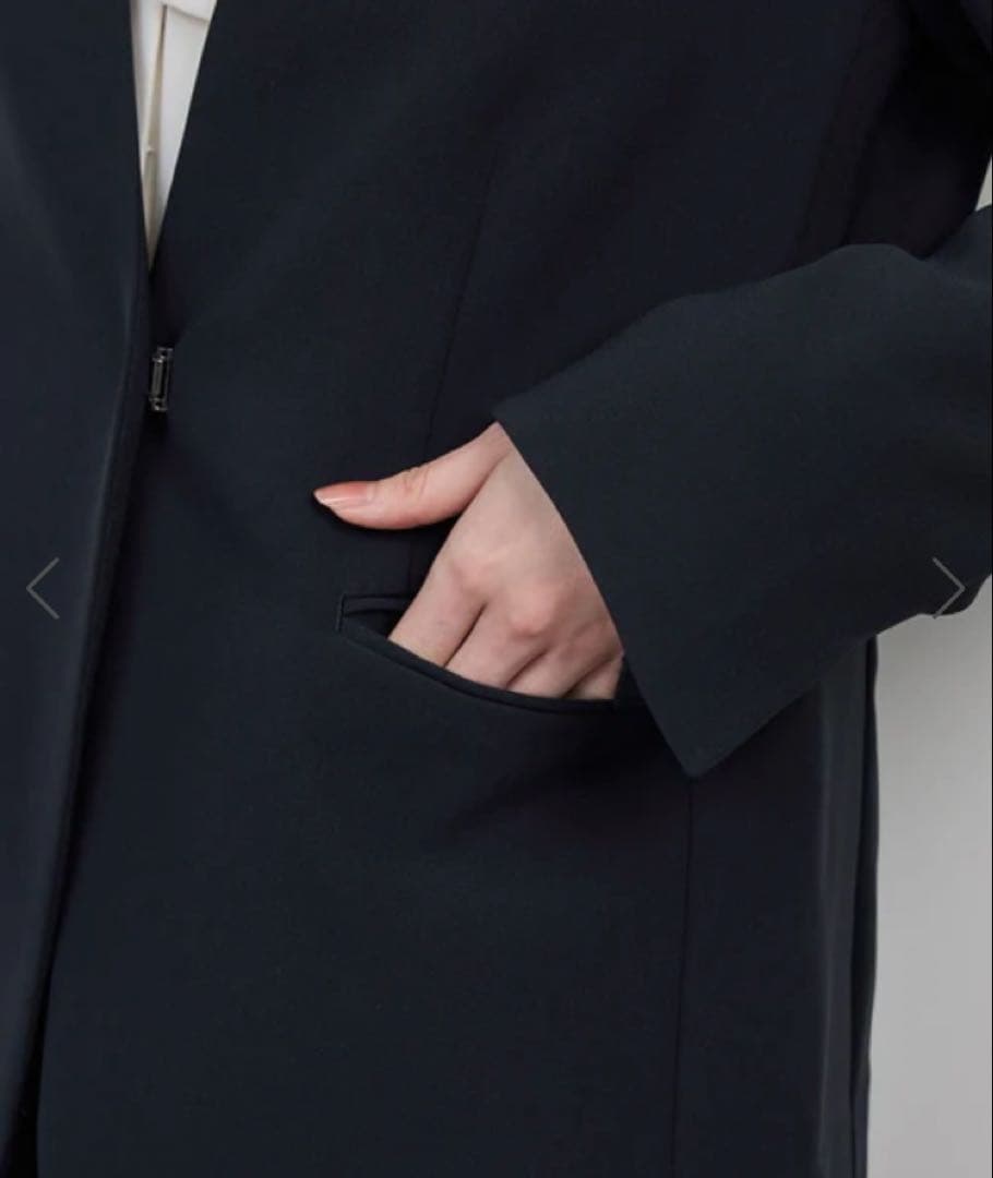 ROPE トリアセダブルクロスＶネックジャケット/イージーケア ネイビー スーツ