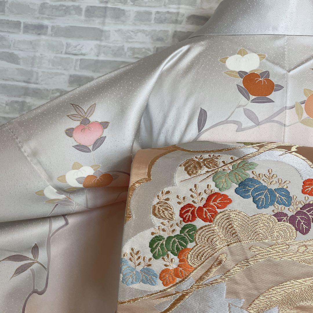 訪問着　フルセット　花丸紋　橘　ますいわ屋　金彩加工　着物　L4