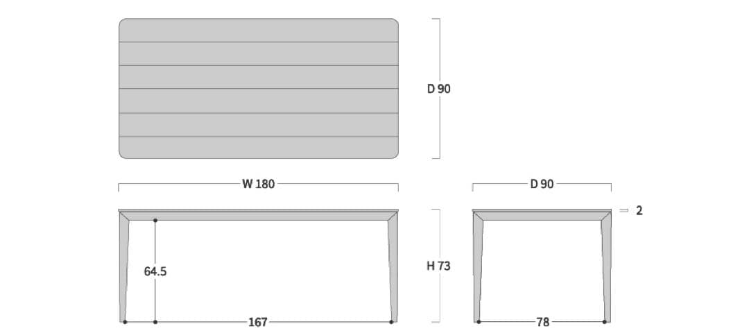 日進木工 nissin N ソラ ダイニングテーブルW180xD90xH73