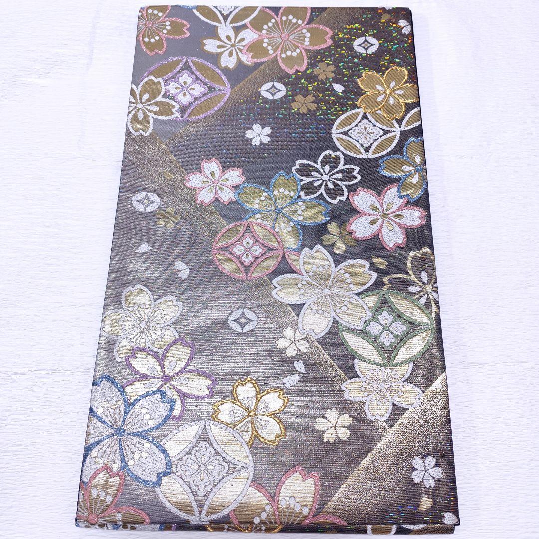 ❰6547❱ フルセット　付け下げ訪問着　作家　山本寛斎　桜　蝶　袋帯　正絹着物