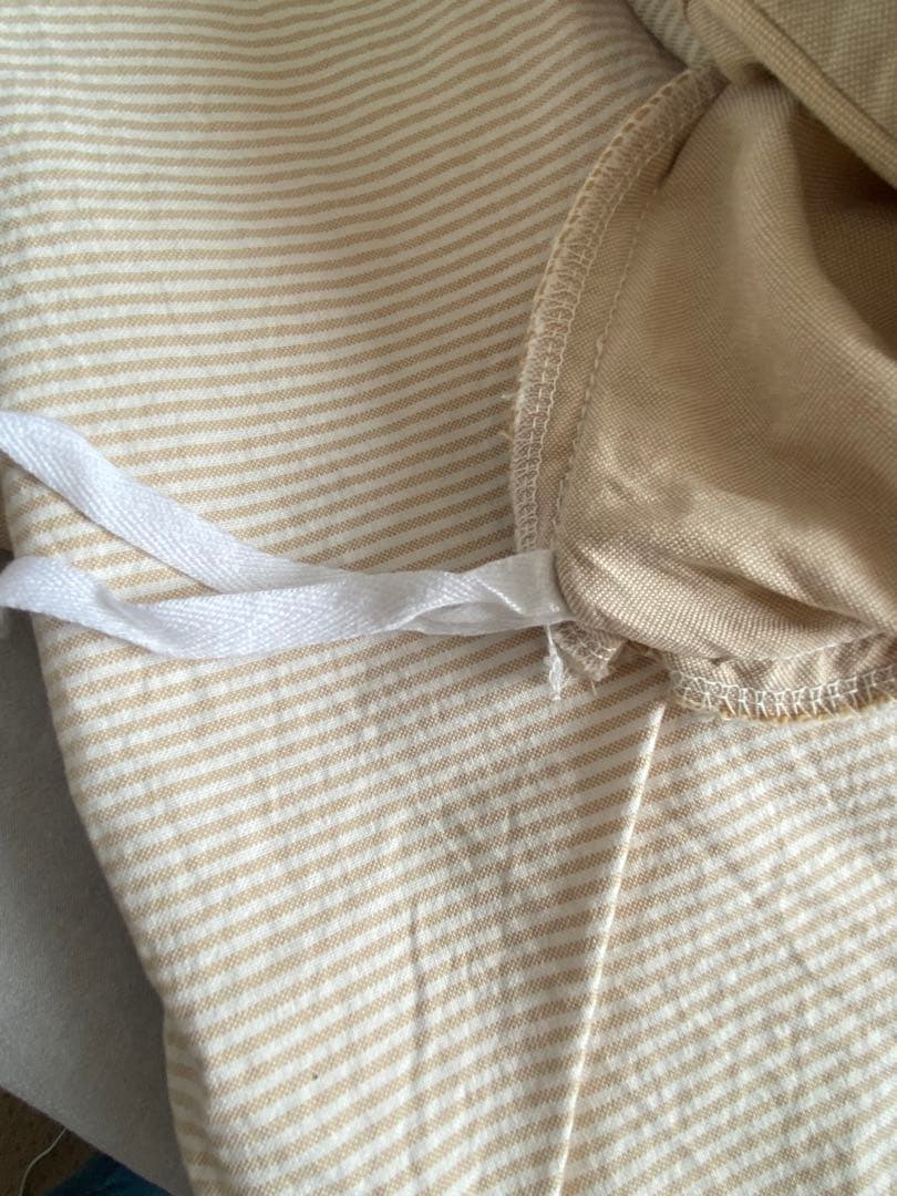 Ralph Lauren ベージュストライプ掛け布団カバーと枕カバーセット