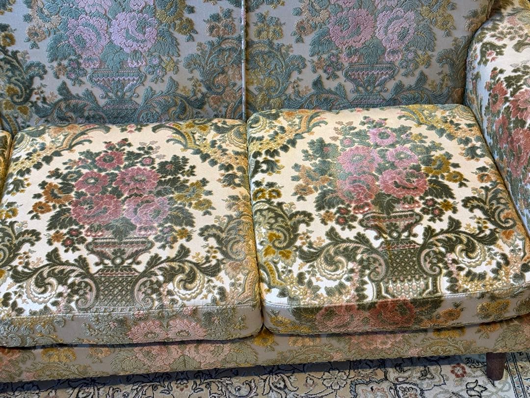 金華山織　３Pソファ　ヴィンテージ　レトロ　ヨーロピアン　クラシック　In