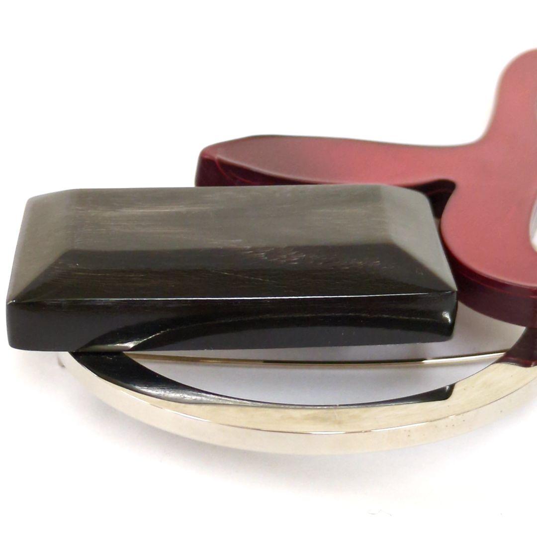 マルニ ブローチ レッド ブラック ブラウン シルバーカラー イタリア製