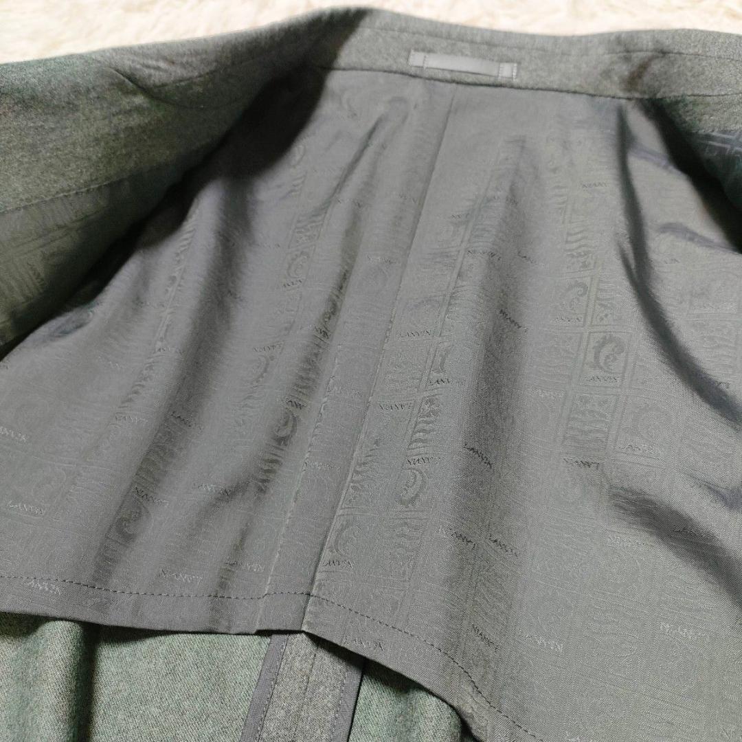 【美品】 高級カシミヤ　LANVIN　ランバン　スーツ　ダブル　総裏地　XL相当