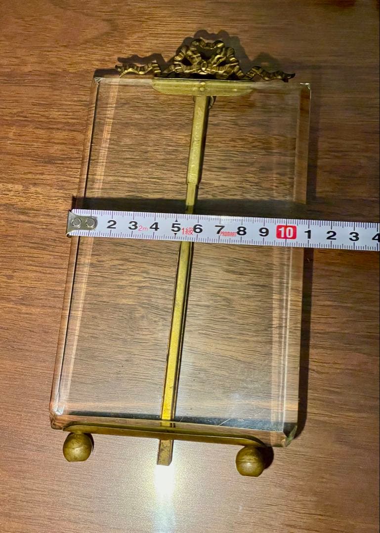 フランス　アンティーク　写真立て　真鍮　ガラス　19世紀　アールヌーボー