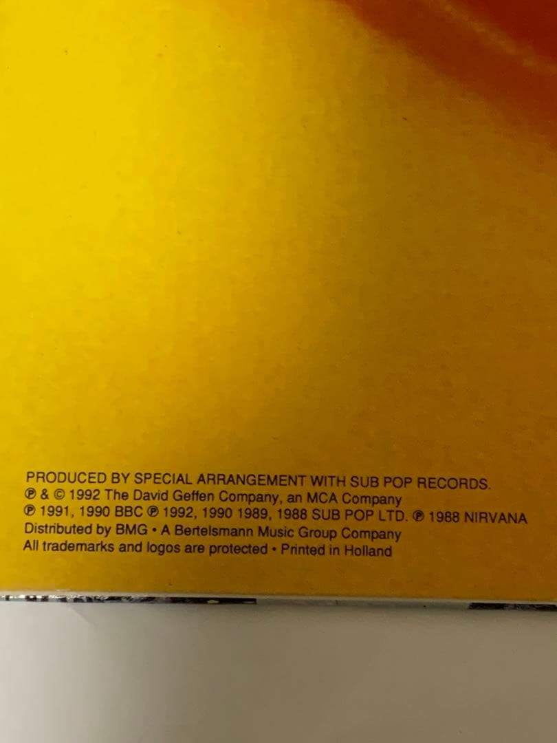 1992年　Nirvana Incesticide レコード