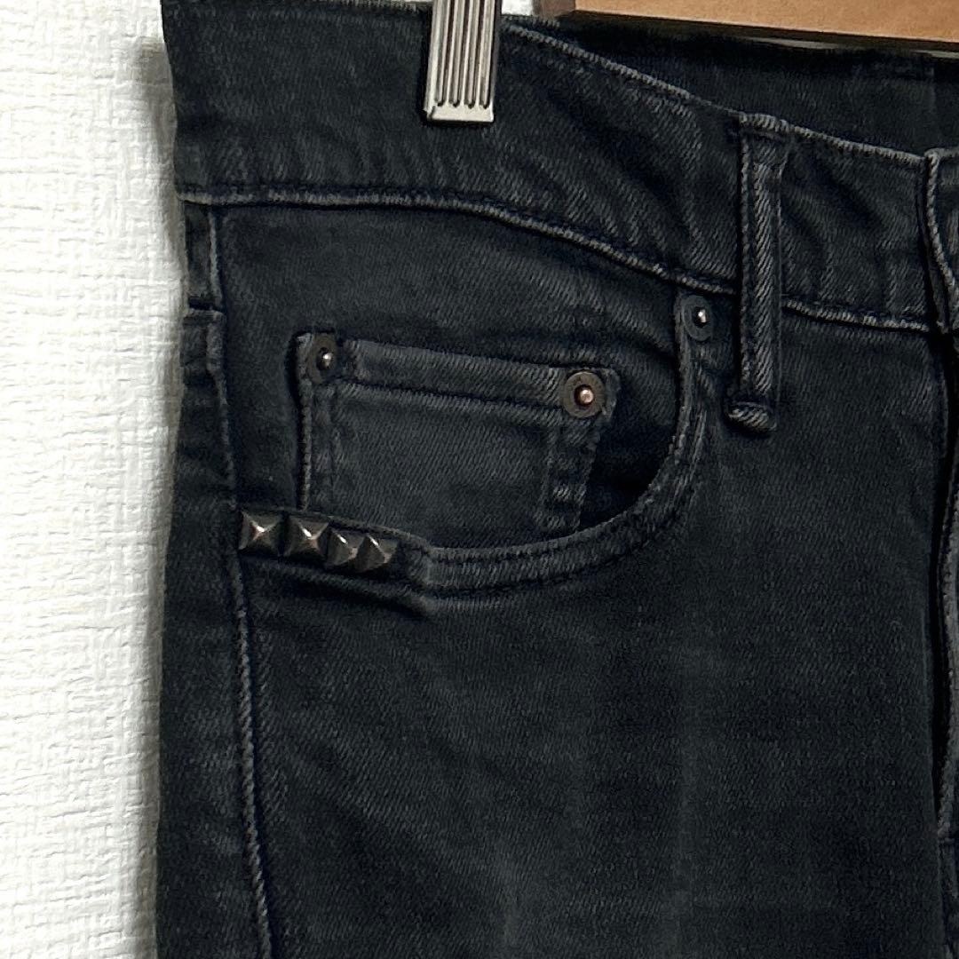 HYSTERIC GLAMOUR　リメイクスリムパンツ　ストレッチダメージデニム