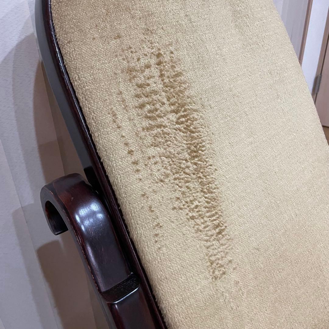 70s ロッキングチェア　曲木　オリーブ　ベロア　椅子　ビンテージ　ファブリック