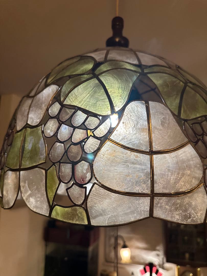 ヴィンテージ　シェル　シーリングランプ　ミッドセンチュリー