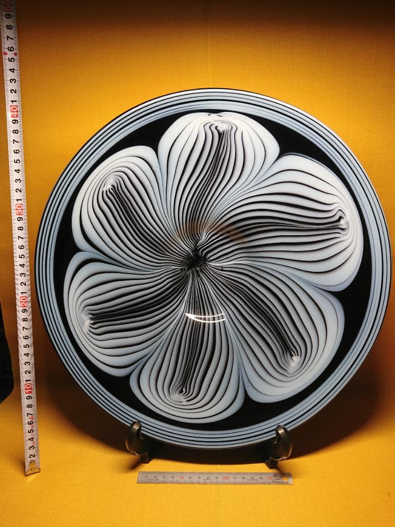 【美品】アート　ヨーロッパ　大皿　飾皿　ガラス　置物　工芸品　美術品　A1472