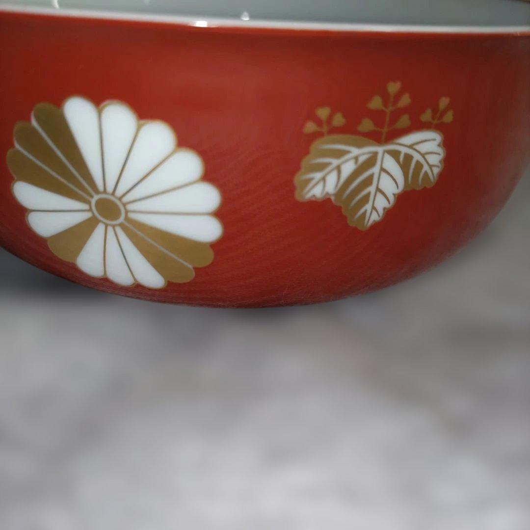 ノリタケ　若宮　　中鉢　桐紋章　朱　勲章記念品　レア　稀少