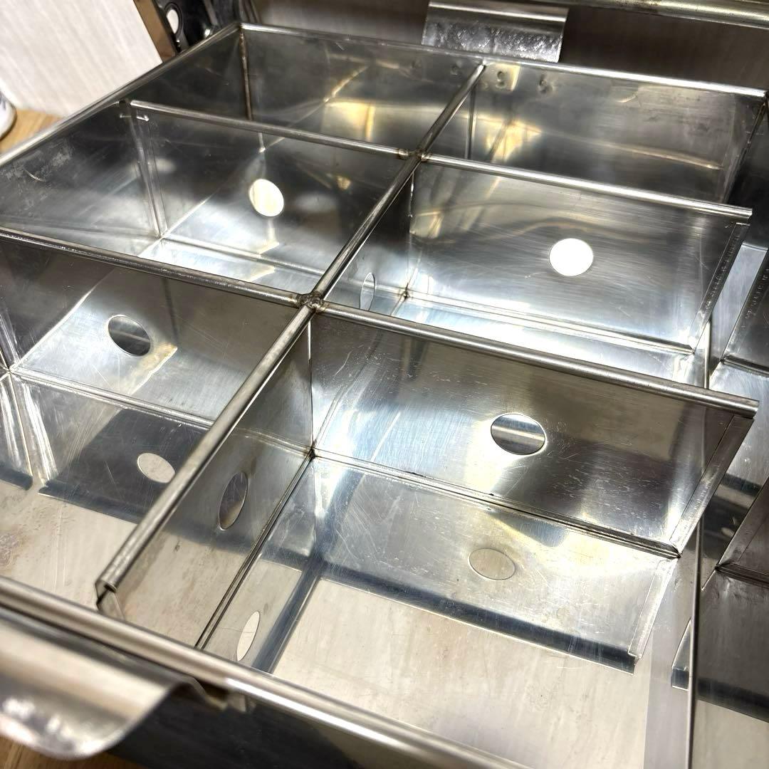 尺5 銅製 おでん鍋 都市ガス用 6ツ切 仕切り 厨房 業務用 木蓋付 湯煎器