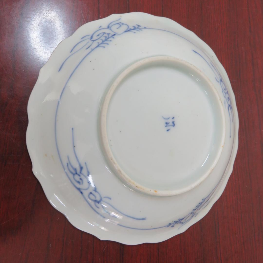 中皿 5枚 染付 獅子 古染付 窯傷 美品