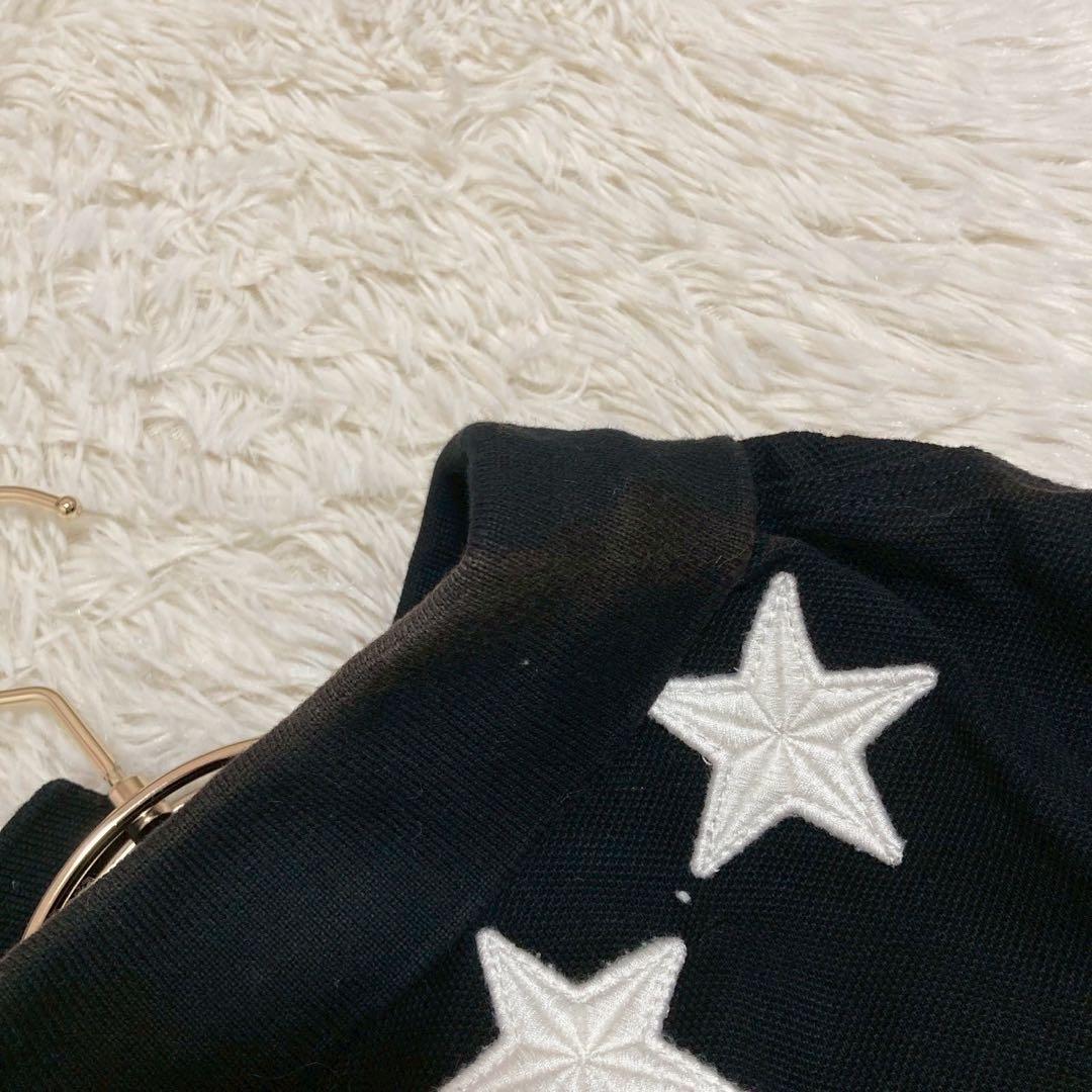 GIVENCHY 星ワッペンポロシャツ ブラック M カジュアル オシャレ