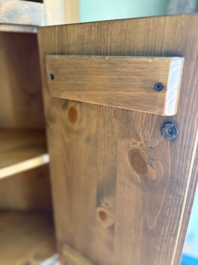 アンファン 廃盤 コーナーカップボード 本棚 食器棚 シェルフ カントリー家具