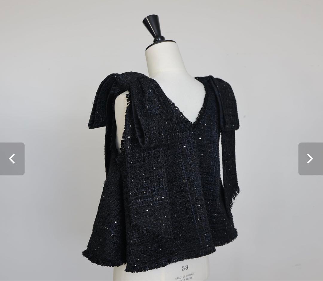 新品タグ付ジプソフィア Gypsohilaトゥインクルトップスブラック ネイビー