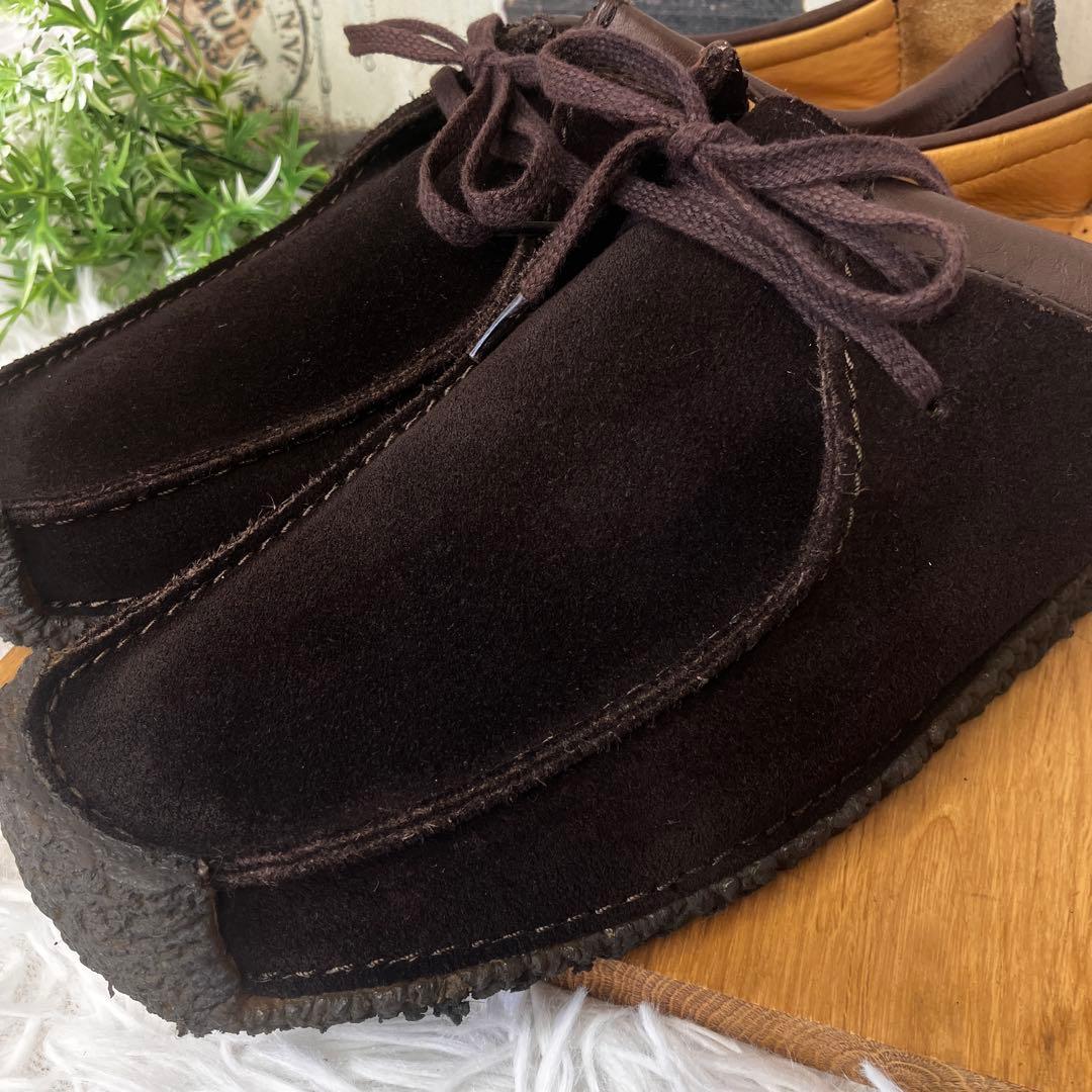 クラークス ナタリー　ワラビー　モカシン　スエード　ブラウン　ダークブラウン