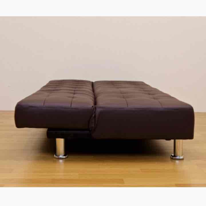 コンパクトソファー黒、三人掛け