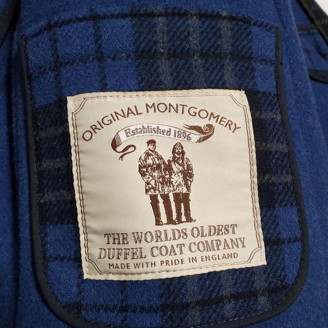 MONTGOMERY　ネイビーブルー　 ダッフルコート　チェック　42 　しお様
