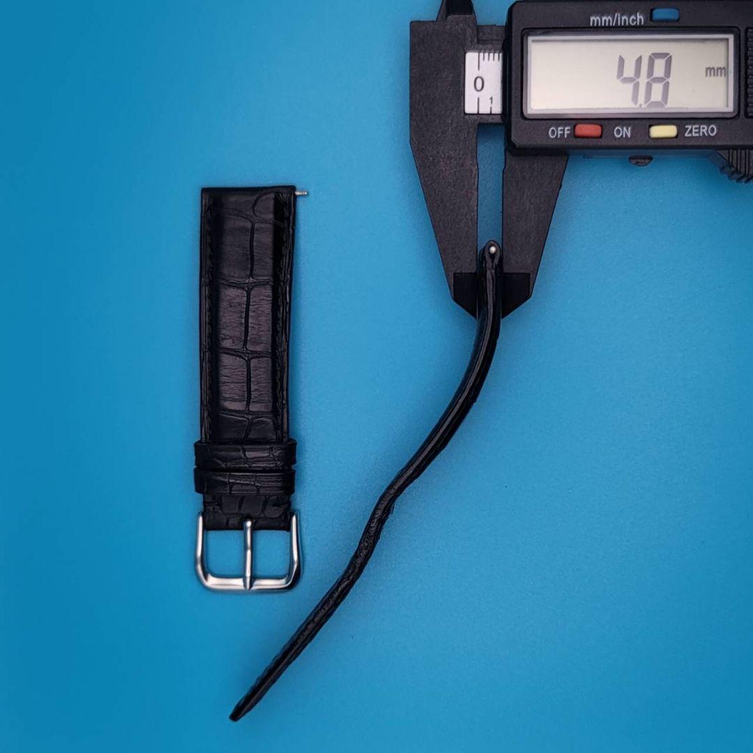 IWC 純正 中古品 レザーベルト取付幅20㎜黒色 ＋ 社外尾錠幅20㎜銀色