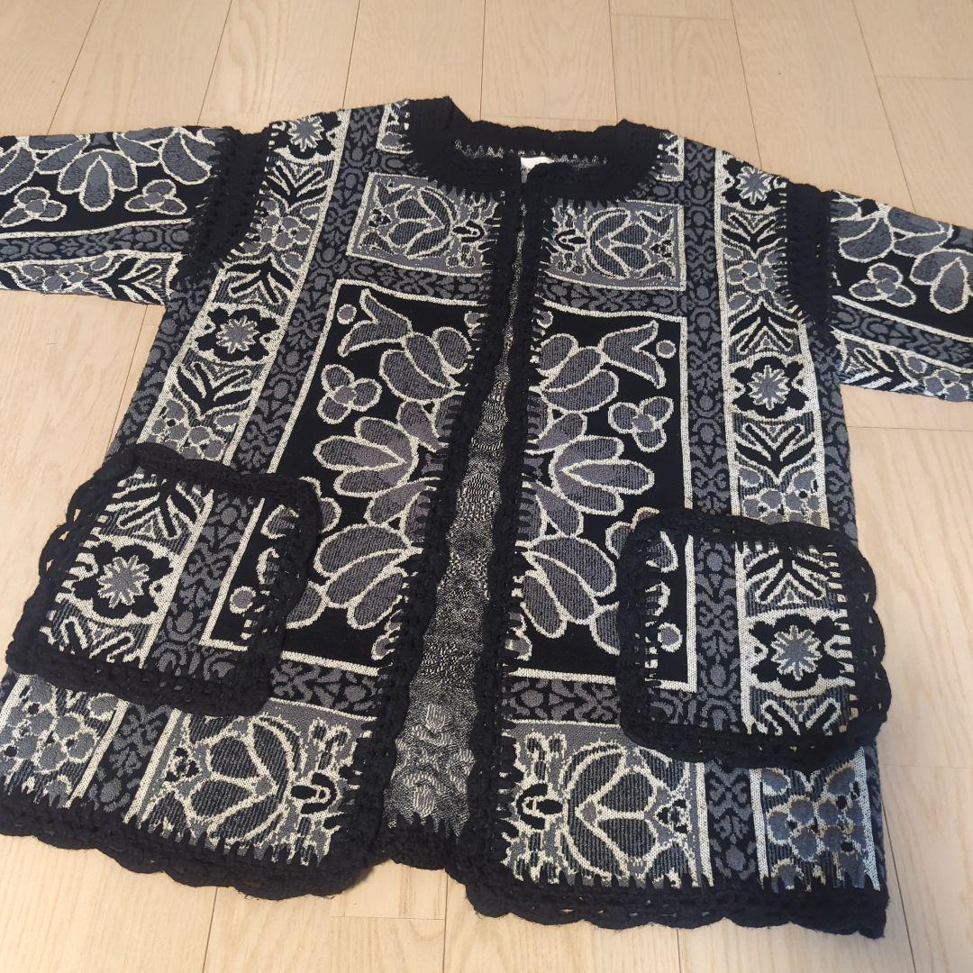 Ameri　RUG PATTERN KNIT JACKET