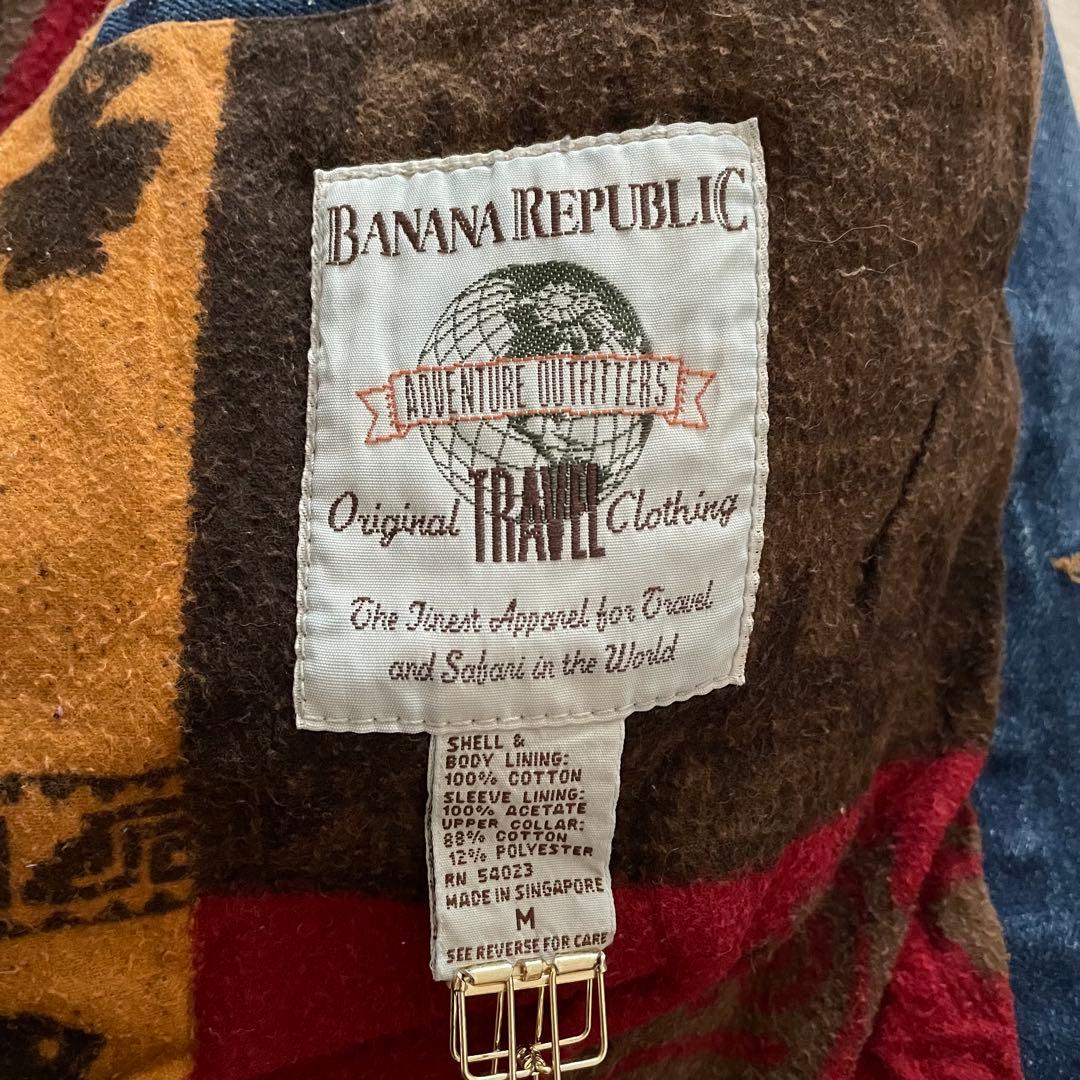 80s BANANA REPUBLIC デニムカバーオール 襟コーズ 地球儀タグ