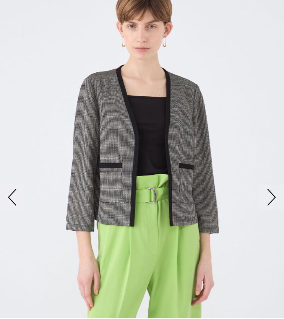 【一度入学式で着用】TOMORROWLAND ノーカラージャケット グレー　9号