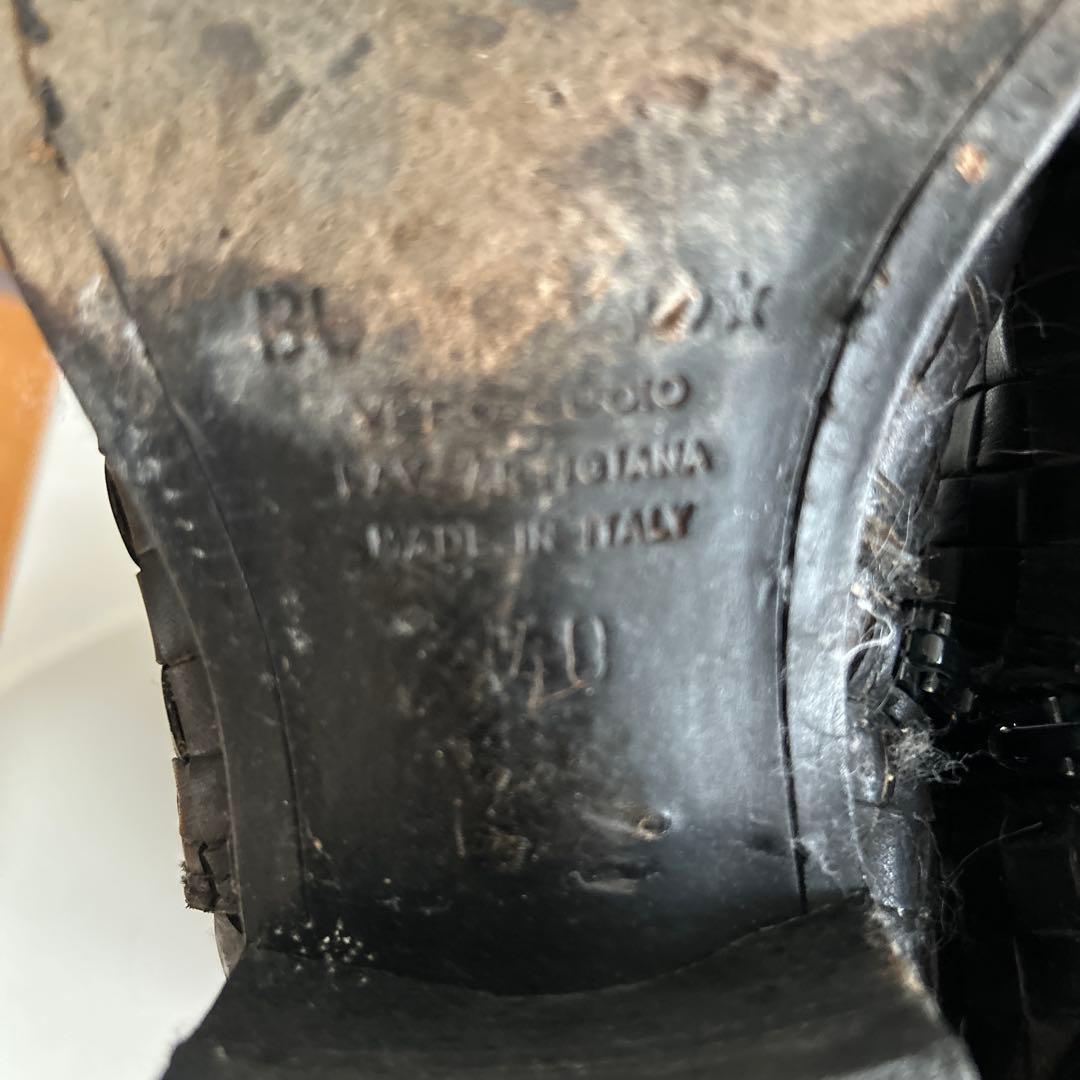 ブッテロ　40 レザー編み込みデザインブーツ