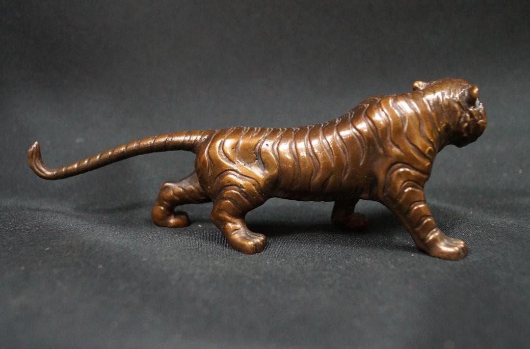蝋型鋳銅 置物 村田宏作 寅 虎 とら 夫婦虎 ペア 虎一対置物銅像