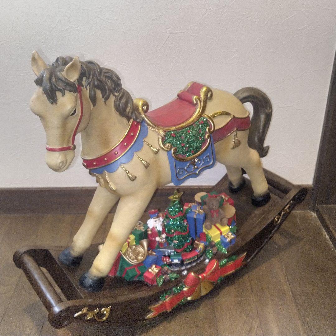 【美品】クリスマス イルミネーション　アニメーテッド ロッキングホース