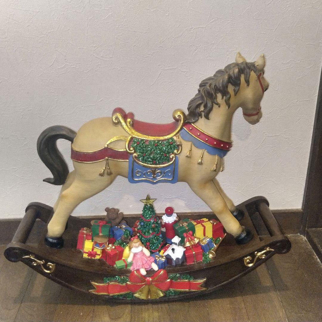 【美品】クリスマス イルミネーション　アニメーテッド ロッキングホース