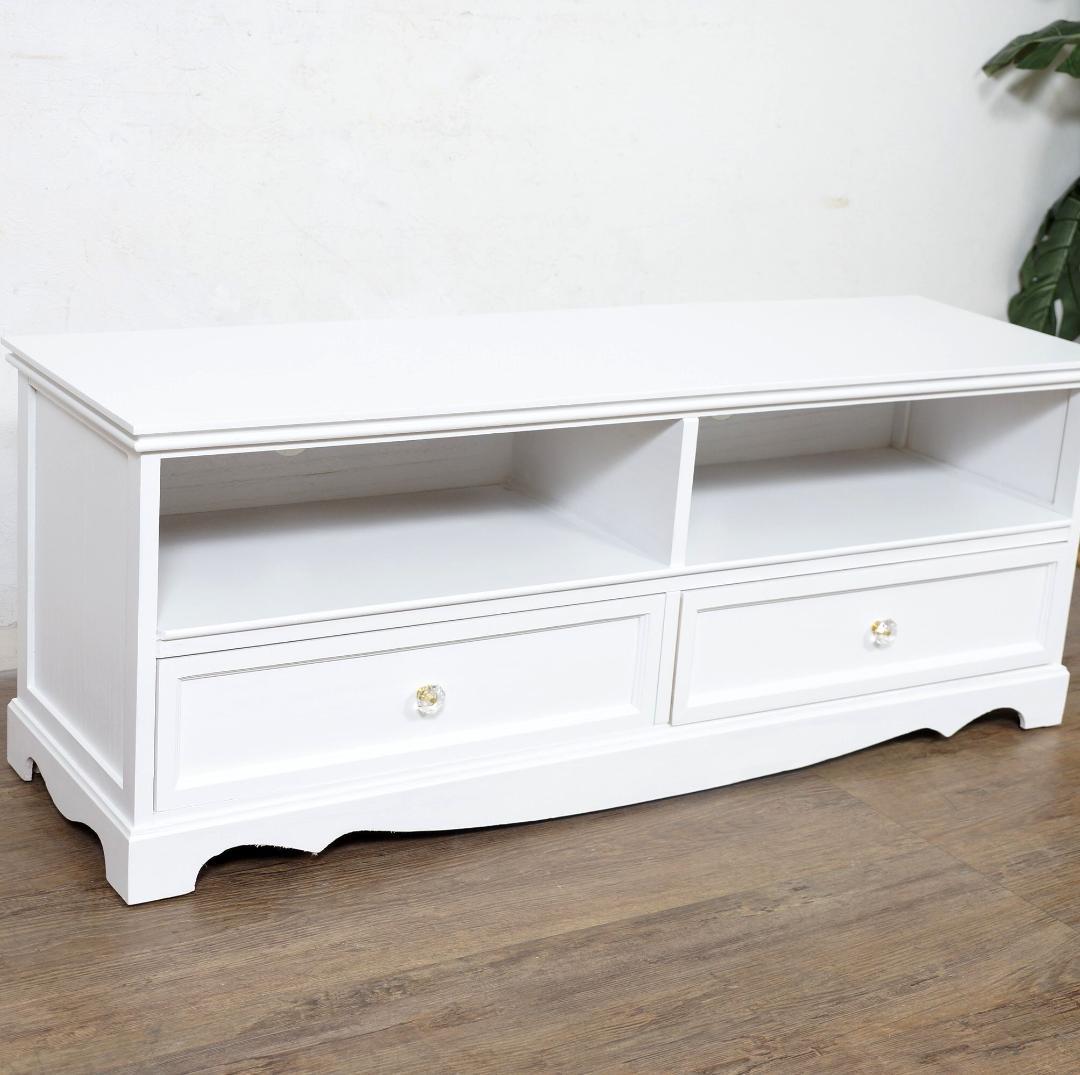 完成品　テレビボード　テレビ台　クリスタル風取っ手 ワイド110cm