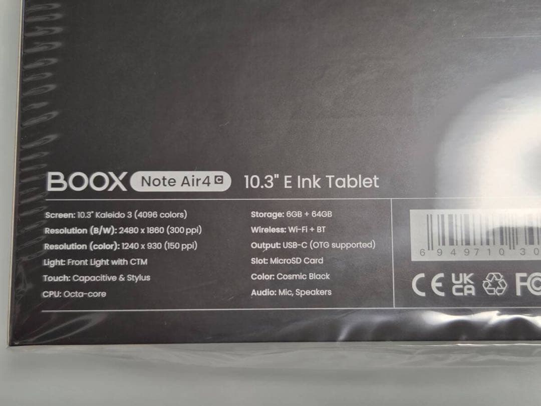 BOOX Note Air4C★最新美品★BSR搭載★GooglePlay★指紋